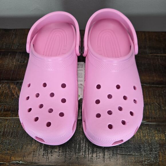 NEW Crocs Classic Slip On Clogs Mens Size 9 Sandals Water Friendly Tweed Pink - Picture 2 of 13